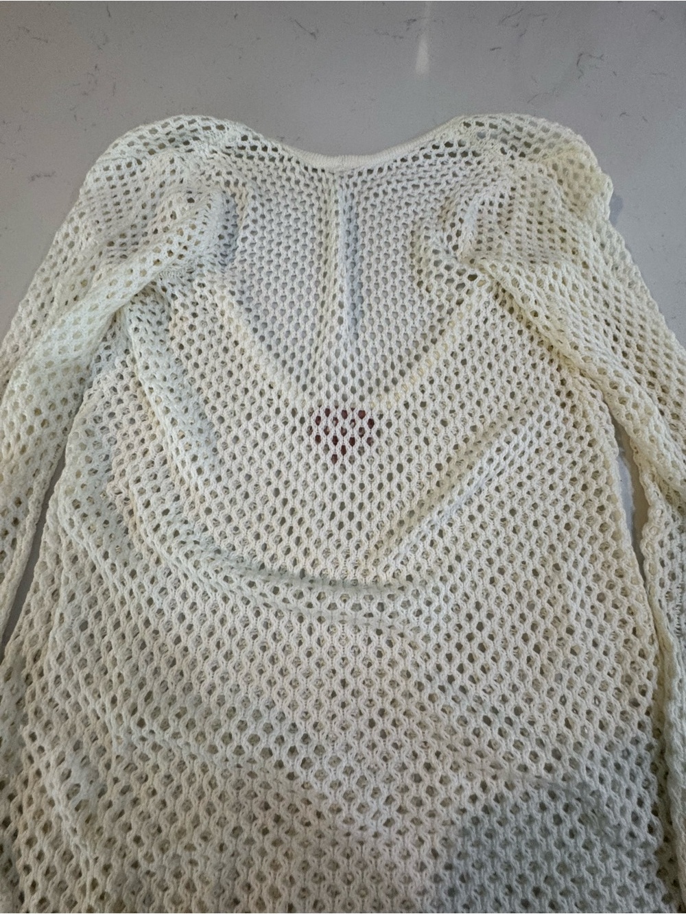 Show Me Your MuMu Cream Open-Weave Scoop Neck Sweater